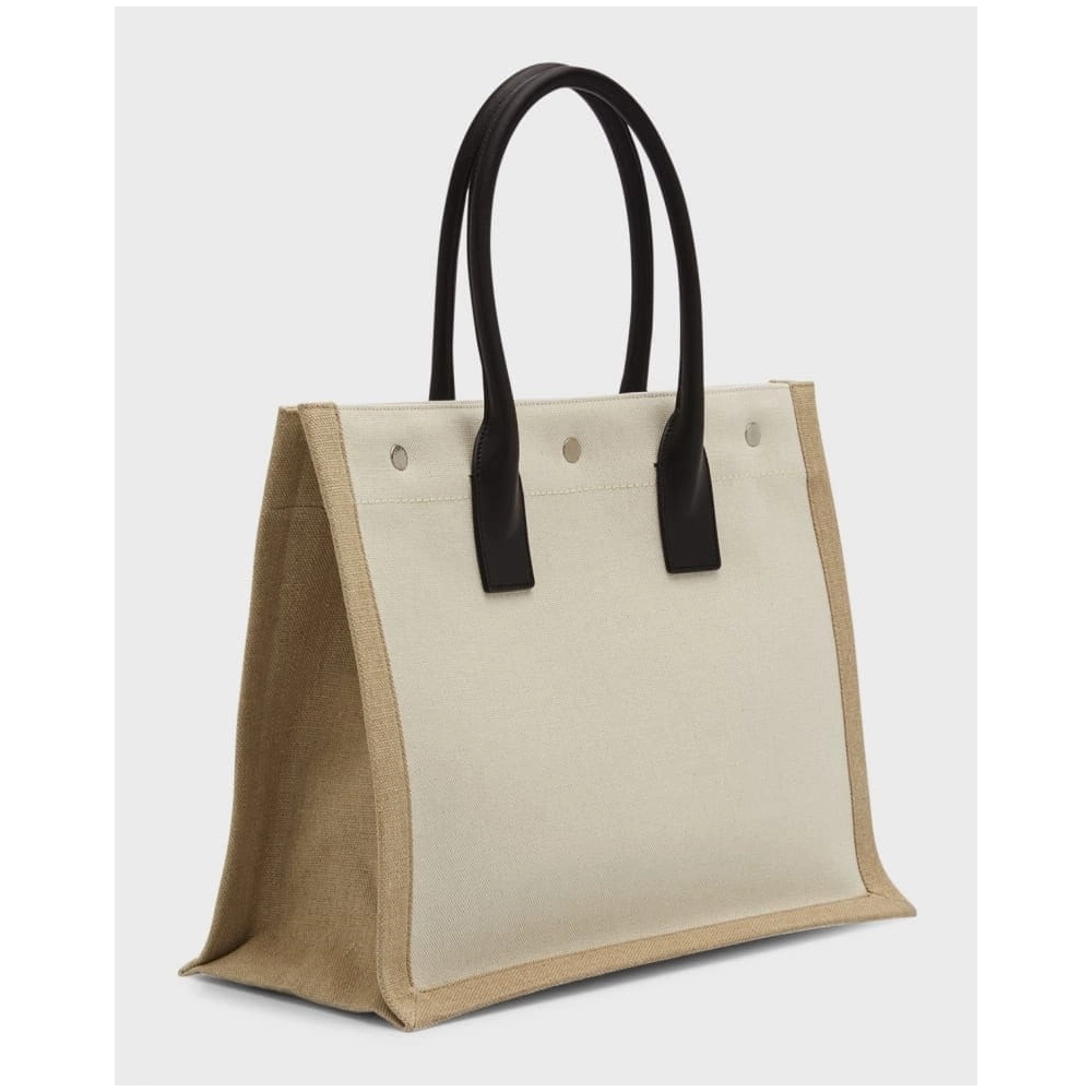 Saint Laurent Rive Gauche Small Tote In Canvas,YSL,BAGS