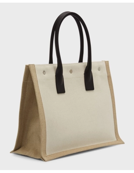 Saint Laurent Rive Gauche Small Tote In Canvas,YSL,BAGS