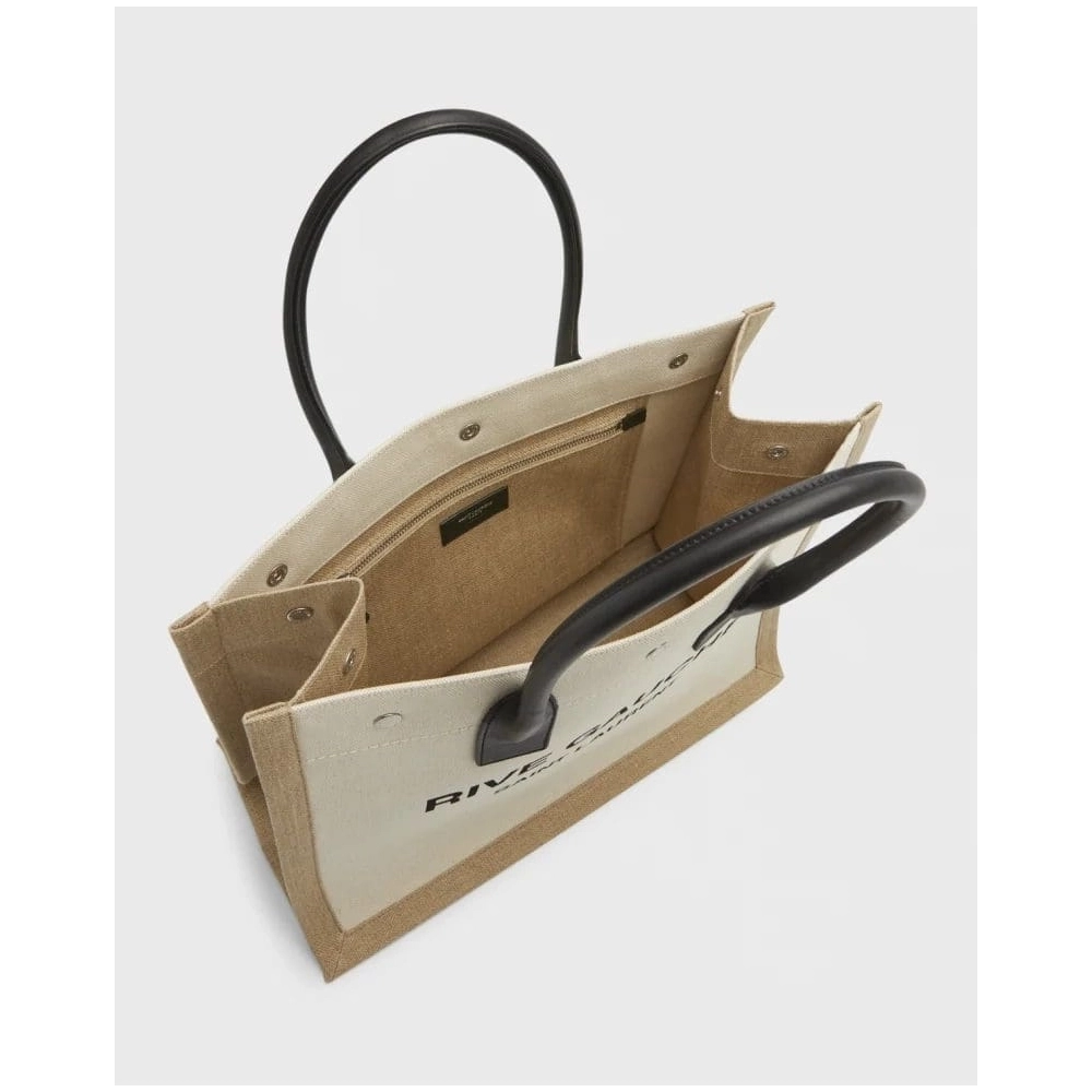 Saint Laurent Rive Gauche Small Tote In Canvas,YSL,BAGS