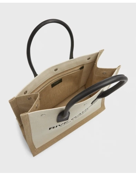Saint Laurent Rive Gauche Small Tote In Canvas,YSL,BAGS