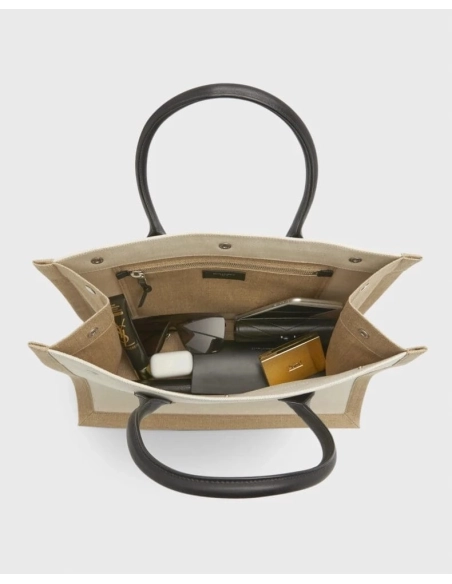 Saint Laurent Rive Gauche Small Tote In Canvas,YSL,BAGS