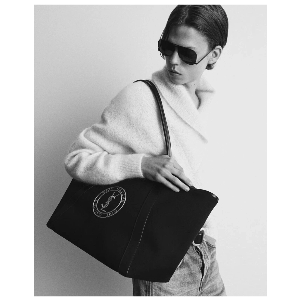Saint Laurent RIVE GAUCHE Tote Bag In Canvas,YSL,BAGS