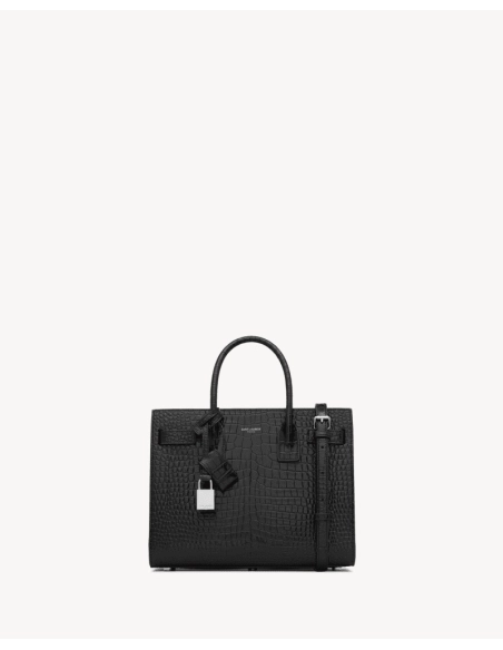 Saint Laurent SAC DE JOUR BABY Bag In Crocodile Embossed Leather,YSL,BAGS