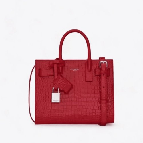 Saint Laurent Small Sac De Jour Bag In Lipstick Red Leather,YSL,BAGS