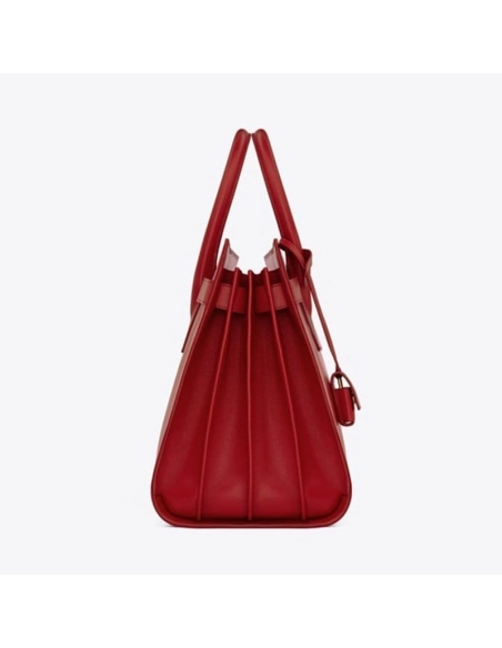 Saint Laurent Small Sac De Jour Bag In Lipstick Red Leather,YSL,BAGS
