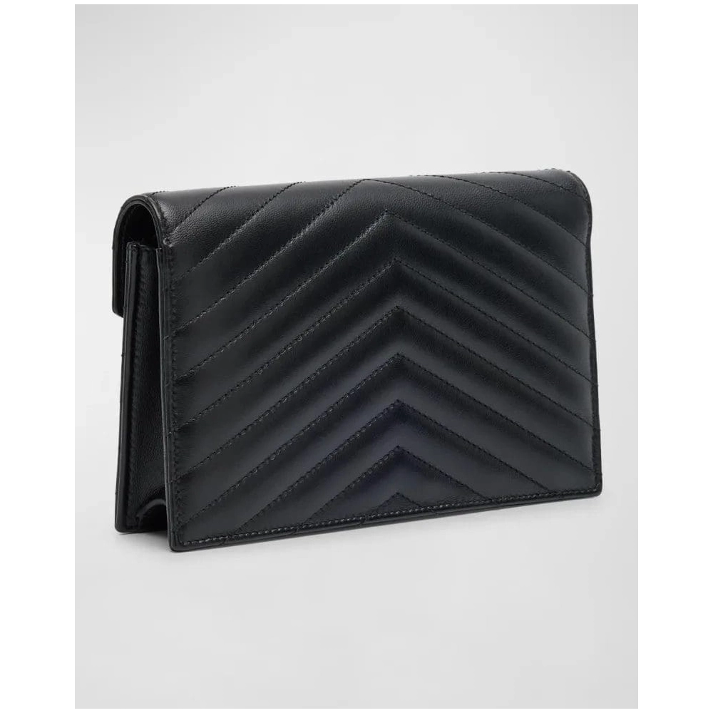 Saint Laurent Small YSL Wallet On Chain In Quilted Leather,YSL,BAGS