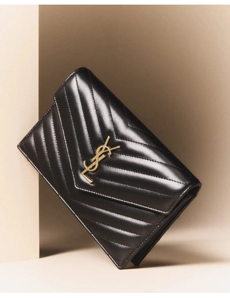 Saint Laurent Small YSL Wallet On Chain In Quilted Leather,YSL,BAGS