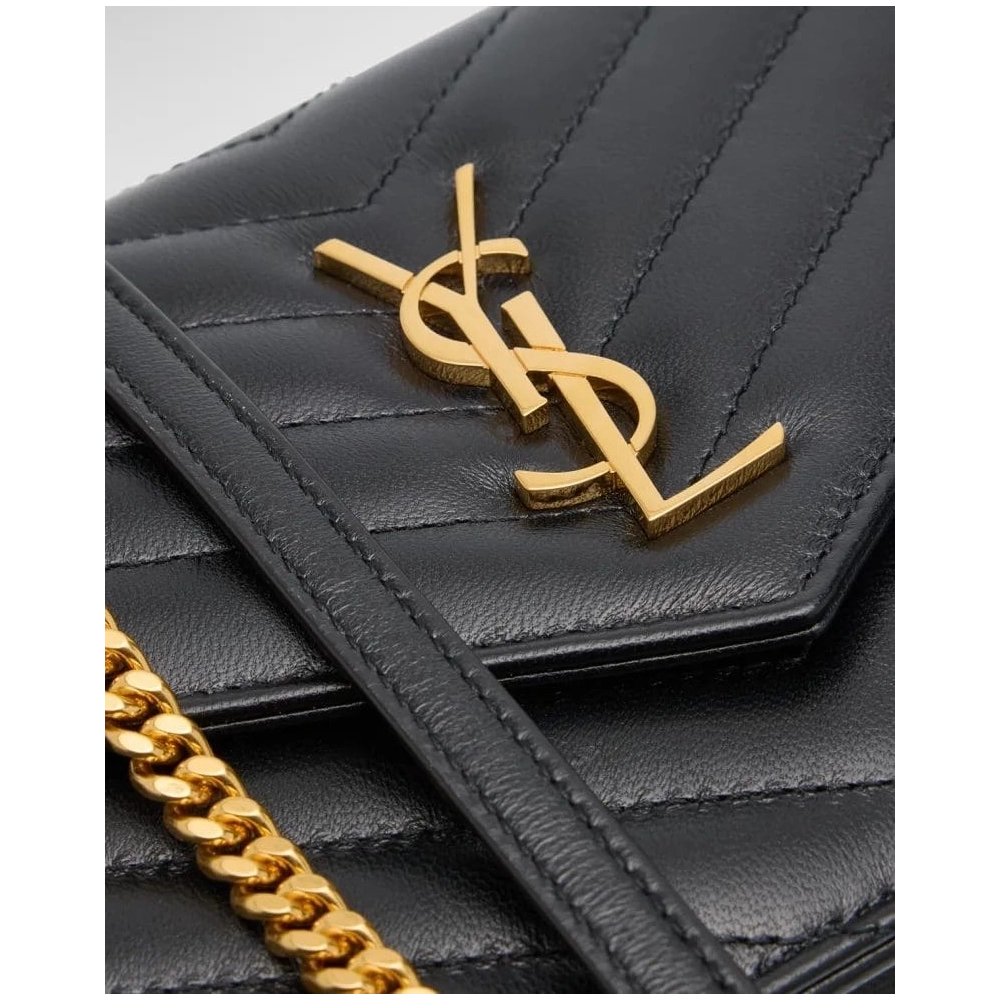 Saint Laurent Small YSL Wallet On Chain In Quilted Leather,YSL,BAGS