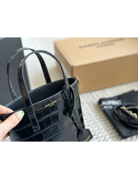 SAINT LAURENT Toy Shopping N S Leather Tote Bag,YSL,BAGS