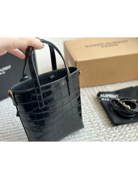 SAINT LAURENT Toy Shopping N S Leather Tote Bag,YSL,BAGS