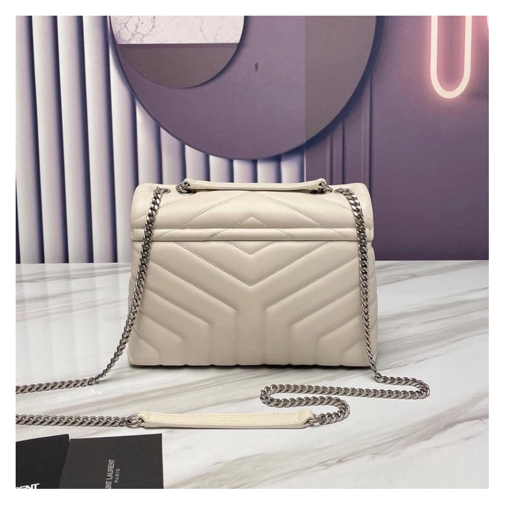 Saint Laurent YSL LOULOU SMALL CHAIN BAG WHITE,YSL,BAGS