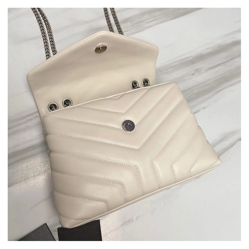 Saint Laurent YSL LOULOU SMALL CHAIN BAG WHITE,YSL,BAGS