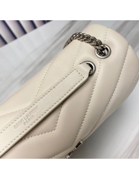 Saint Laurent YSL LOULOU SMALL CHAIN BAG WHITE,YSL,BAGS