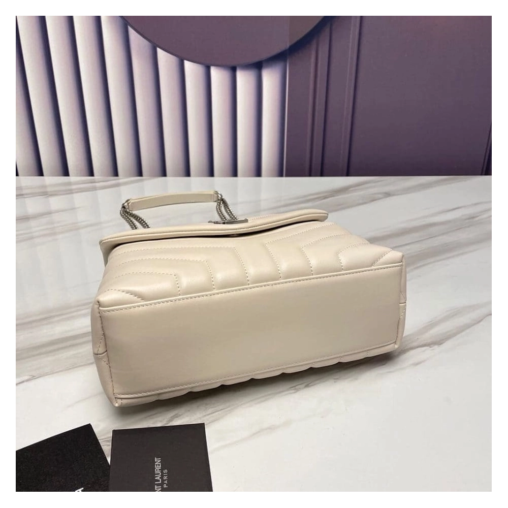 Saint Laurent YSL LOULOU SMALL CHAIN BAG WHITE,YSL,BAGS