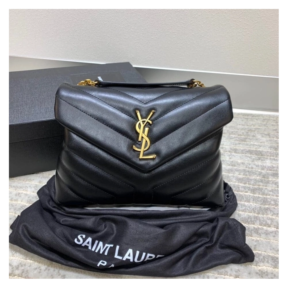 Saint Laurent YSL LOULOU SMALL CHAIN BAG BLACK,YSL,BAGS