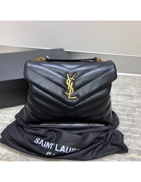 Saint Laurent YSL LOULOU SMALL CHAIN BAG BLACK,YSL,BAGS
