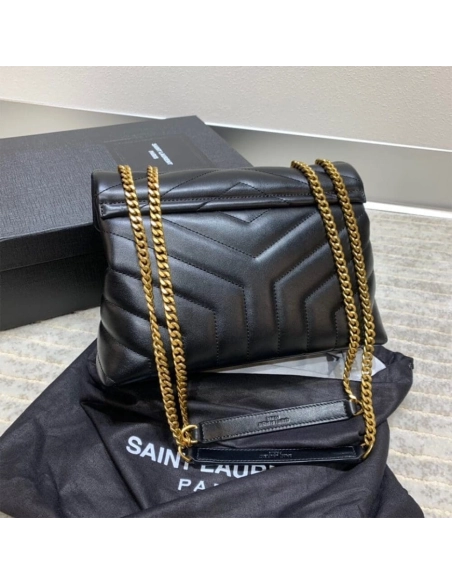 Saint Laurent YSL LOULOU SMALL CHAIN BAG BLACK,YSL,BAGS