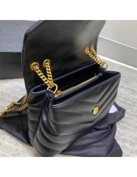 Saint Laurent YSL LOULOU SMALL CHAIN BAG BLACK,YSL,BAGS