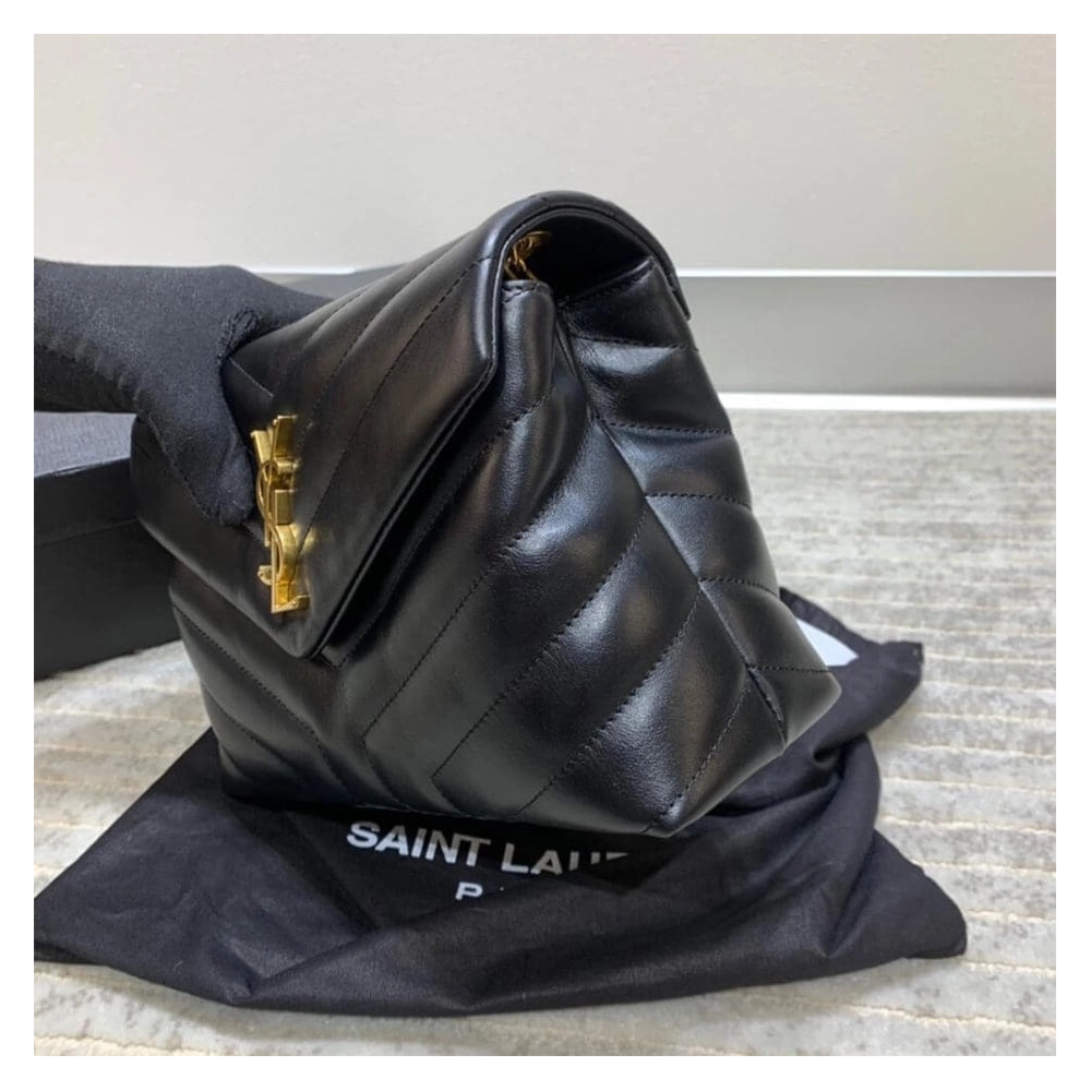 Saint Laurent YSL LOULOU SMALL CHAIN BAG BLACK,YSL,BAGS