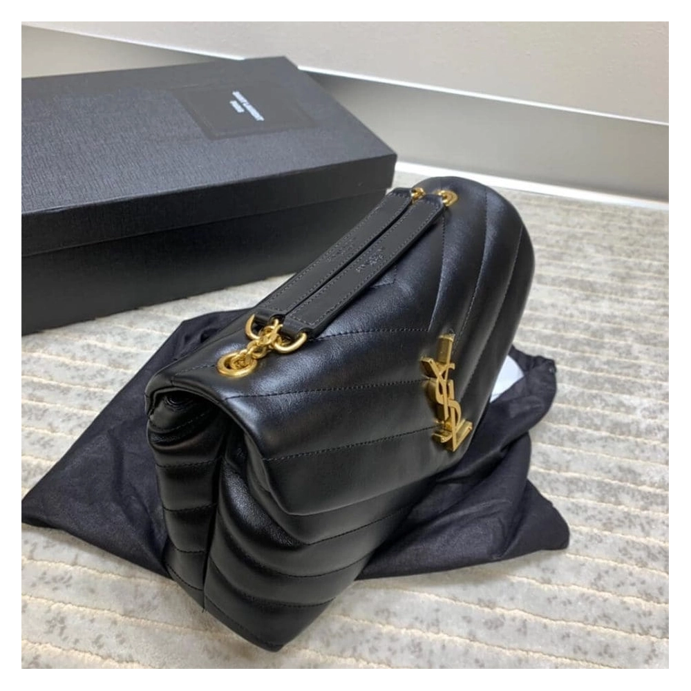 Saint Laurent YSL LOULOU SMALL CHAIN BAG BLACK,YSL,BAGS