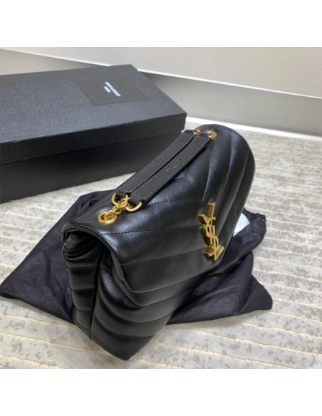 Saint Laurent YSL LOULOU SMALL CHAIN BAG BLACK,YSL,BAGS