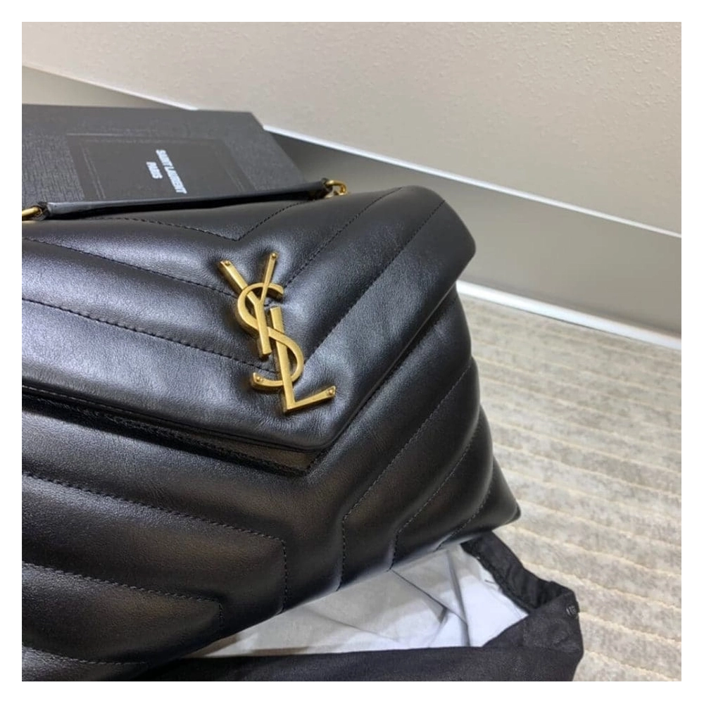 Saint Laurent YSL LOULOU SMALL CHAIN BAG BLACK,YSL,BAGS