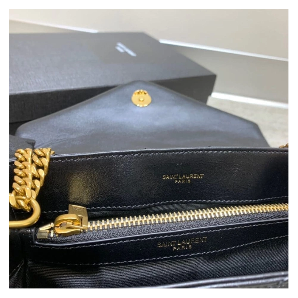 Saint Laurent YSL LOULOU SMALL CHAIN BAG BLACK,YSL,BAGS