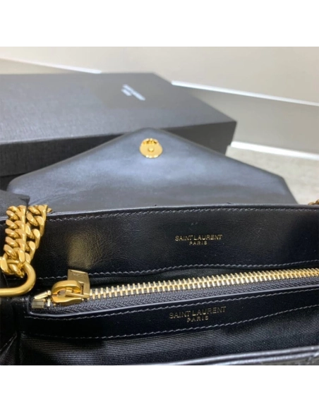 Saint Laurent YSL LOULOU SMALL CHAIN BAG BLACK,YSL,BAGS