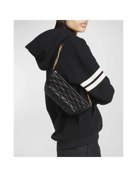 Saint Laurent Ziptop Mini Shoulder Bag In Quilted Smooth Leather,YSL,BAGS