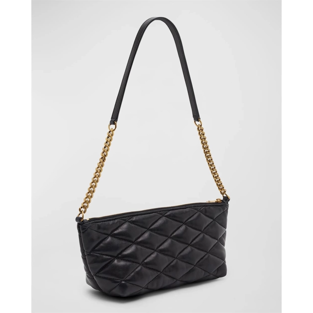 Saint Laurent Ziptop Mini Shoulder Bag In Quilted Smooth Leather,YSL,BAGS