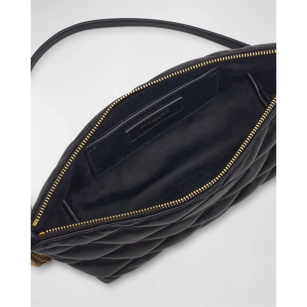 Saint Laurent Ziptop Mini Shoulder Bag In Quilted Smooth Leather,YSL,BAGS