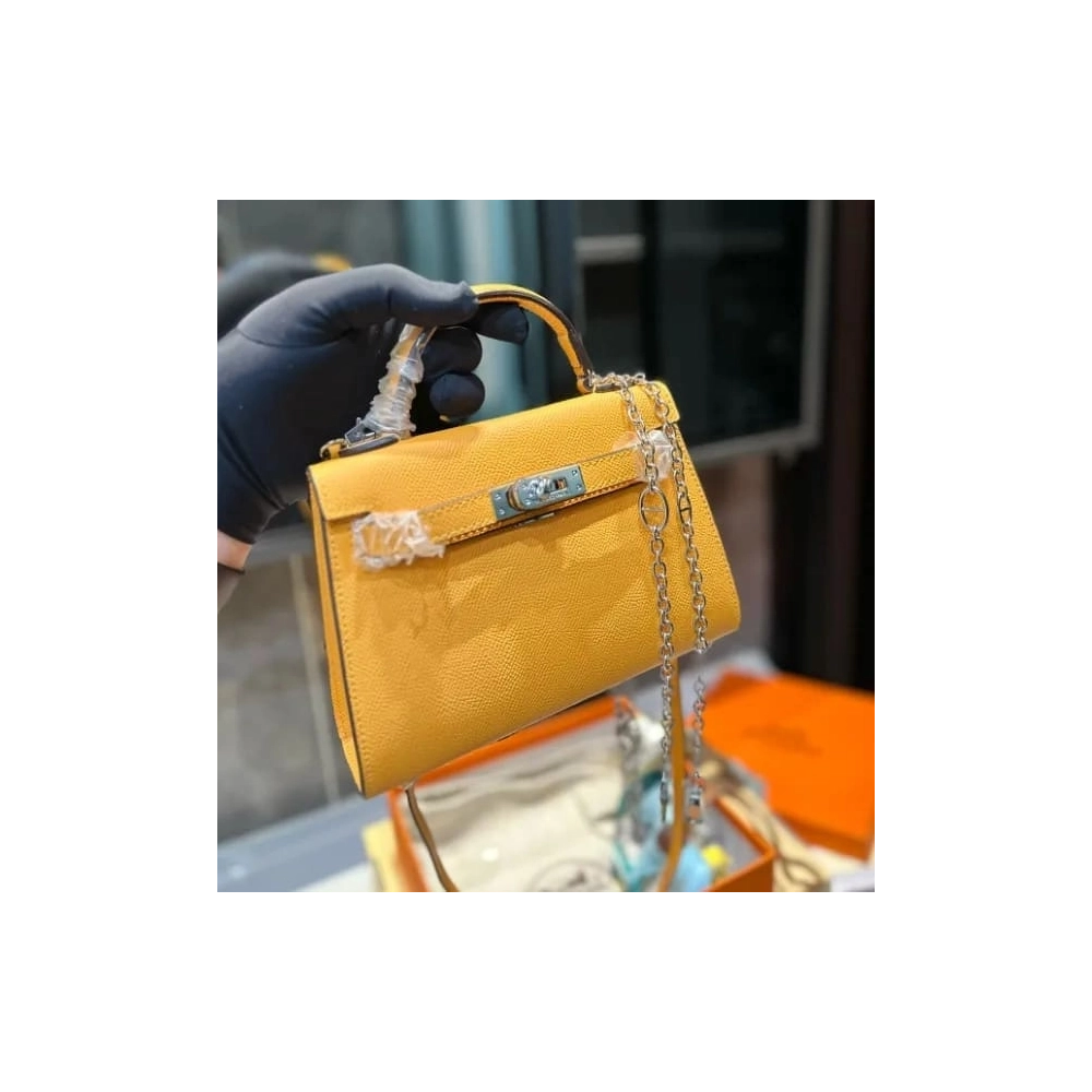 Hermes Amber EPSOM Calfskin Mini Kelly 20cm,Hermes,BAGS