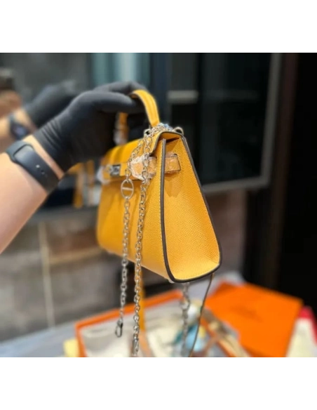 Hermes Amber EPSOM Calfskin Mini Kelly 20cm,Hermes,BAGS