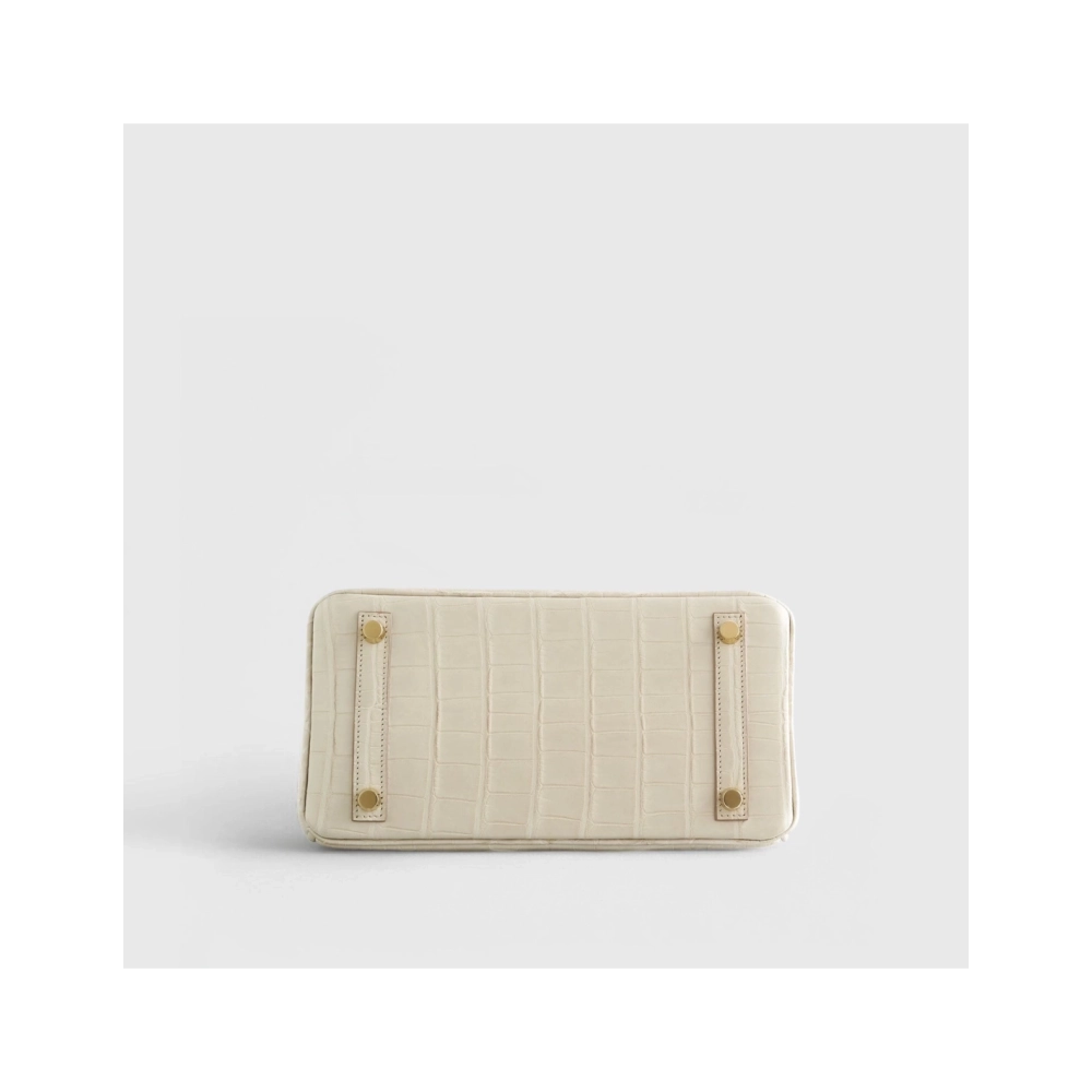 Hermes Birkin 25 Alligator Beton Gold Hardware Matte,Hermes,BAGS