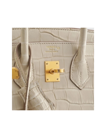Hermes Birkin 25 Alligator Beton Gold Hardware Matte,Hermes,BAGS