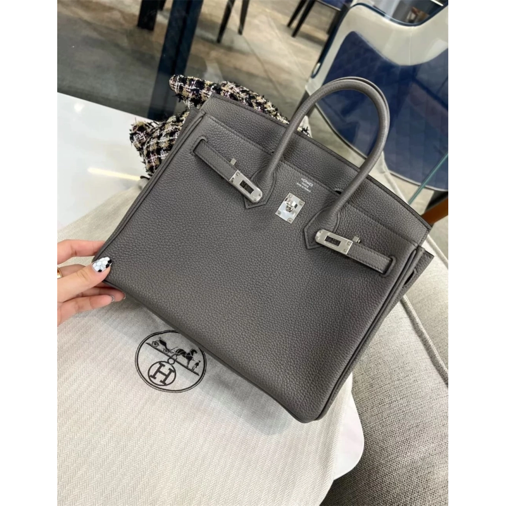 Hermes Birkin 25 Gris Meyer Togo Leather Palladium Hardware,Hermes,BAGS