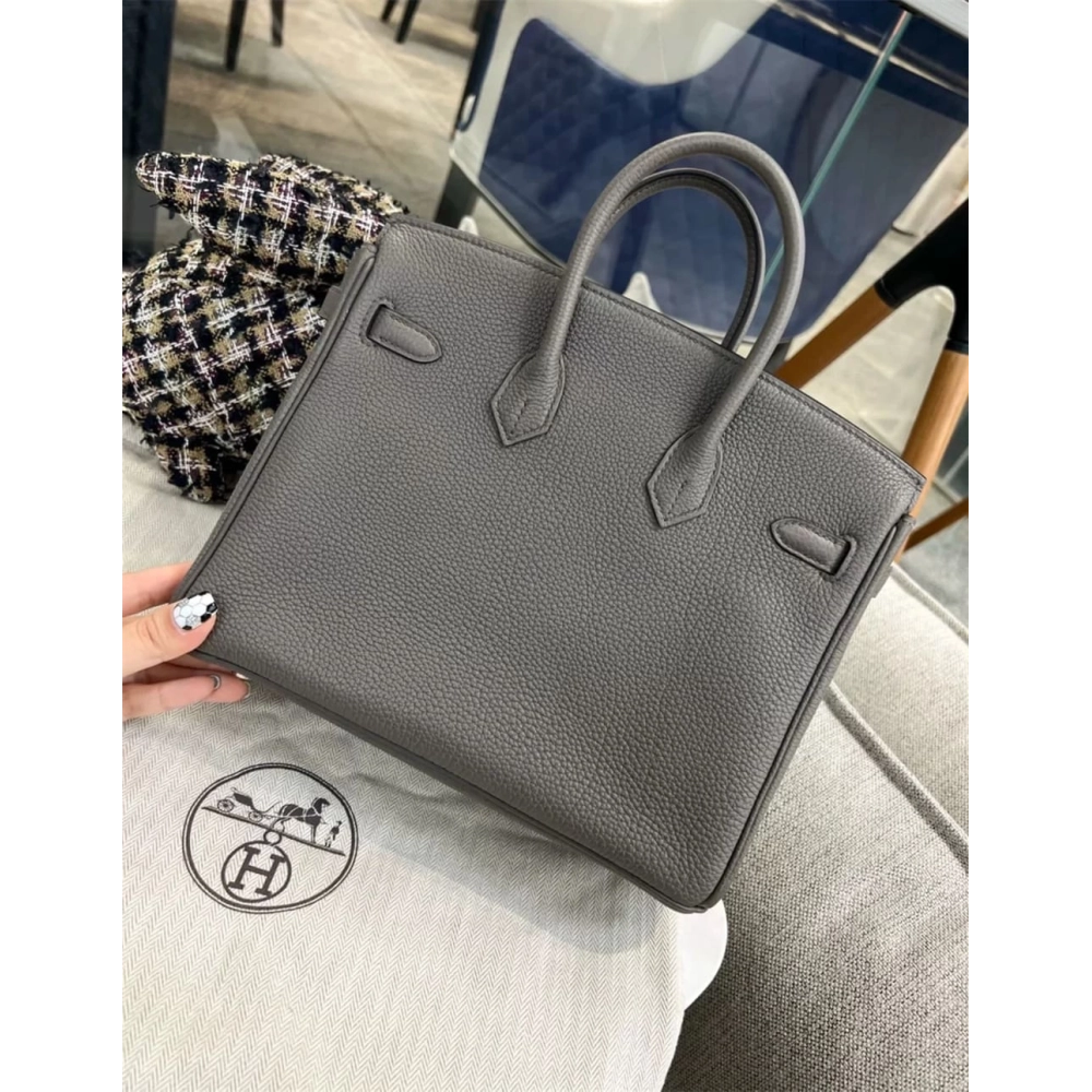 Hermes Birkin 25 Gris Meyer Togo Leather Palladium Hardware,Hermes,BAGS