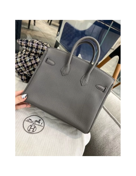 Hermes Birkin 25 Gris Meyer Togo Leather Palladium Hardware,Hermes,BAGS