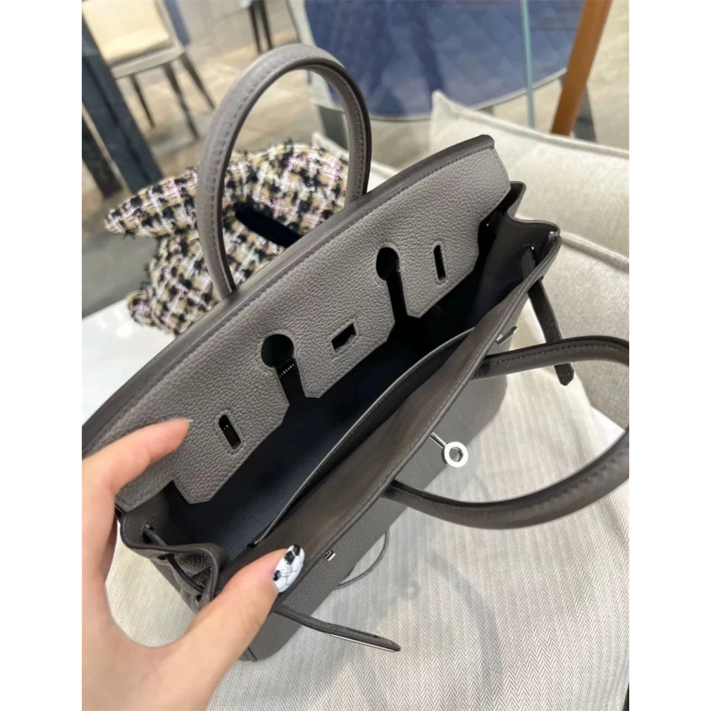 Hermes Birkin 25 Gris Meyer Togo Leather Palladium Hardware,Hermes,BAGS