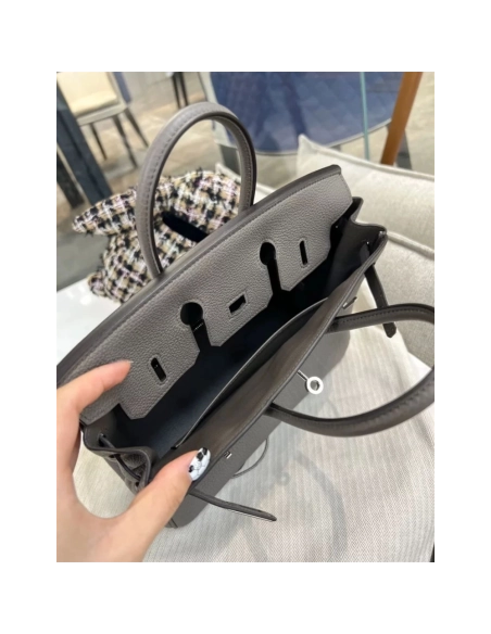 Hermes Birkin 25 Gris Meyer Togo Leather Palladium Hardware,Hermes,BAGS