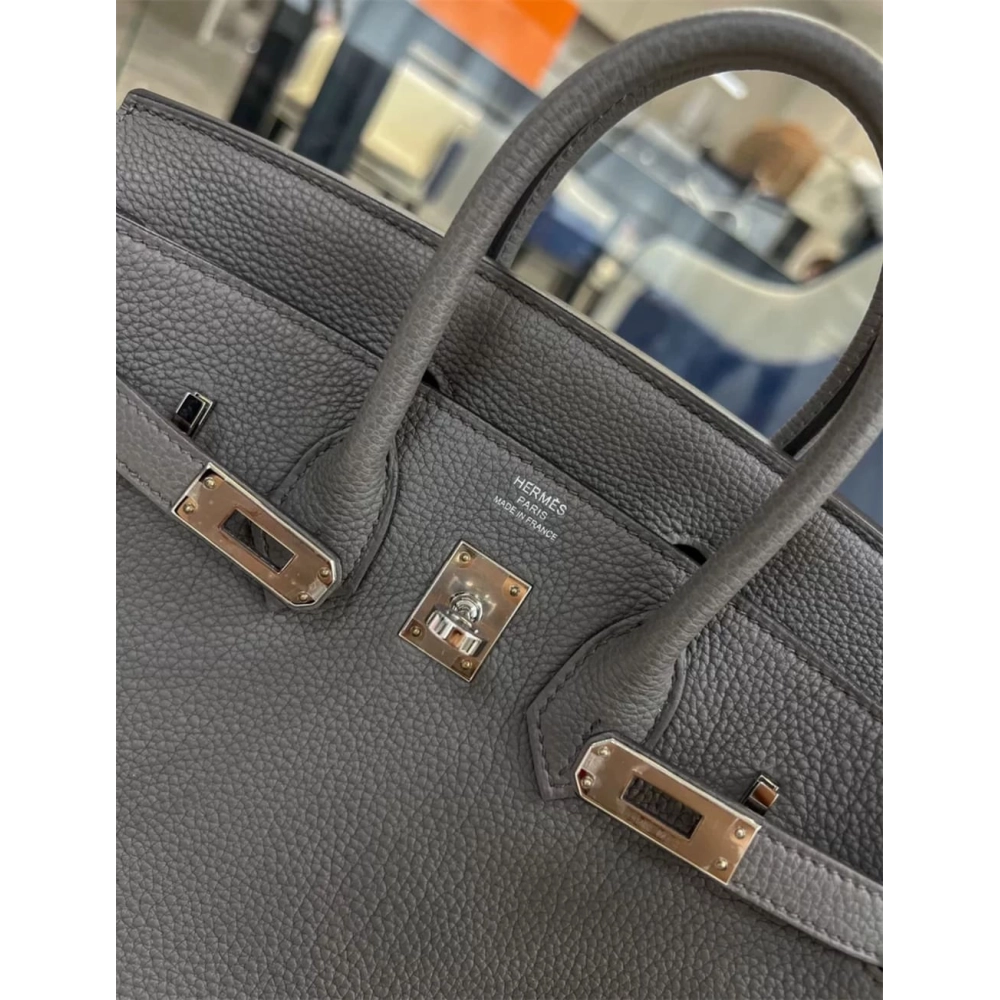 Hermes Birkin 25 Gris Meyer Togo Leather Palladium Hardware,Hermes,BAGS