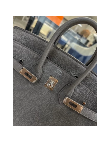 Hermes Birkin 25 Gris Meyer Togo Leather Palladium Hardware,Hermes,BAGS