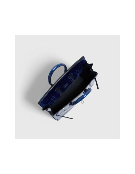 Hermes Birkin 25 Shiny Nilo Blue Sapphire Palladium Hardware,Hermes,BAGS