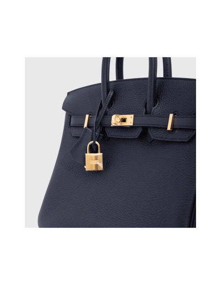 Hermes Birkin 25 Togo Black Blue Sapphire Gold Hardware,Hermes,BAGS