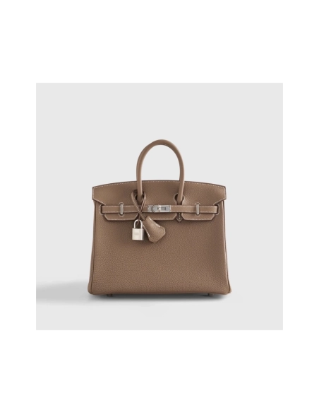 Hermes Birkin 25 Togo Etoupe Palladium Hardware Retourne,Hermes,BAGS