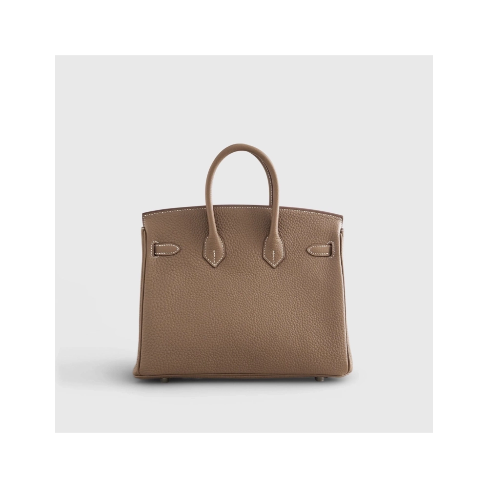 Hermes Birkin 25 Togo Etoupe Palladium Hardware Retourne,Hermes,BAGS