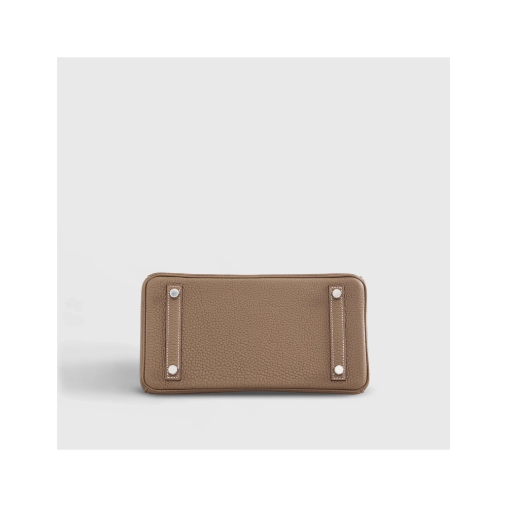 Hermes Birkin 25 Togo Etoupe Palladium Hardware Retourne,Hermes,BAGS