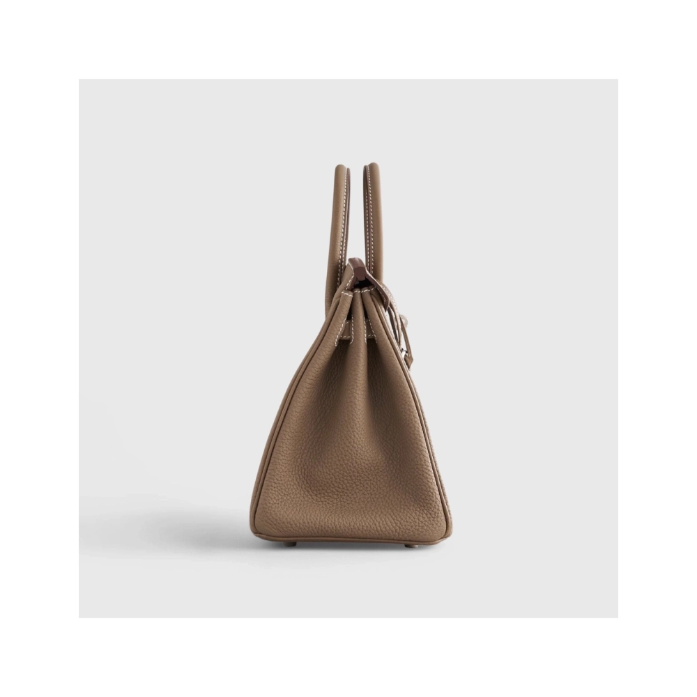 Hermes Birkin 25 Togo Etoupe Palladium Hardware Retourne,Hermes,BAGS