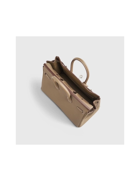 Hermes Birkin 25 Togo Etoupe Palladium Hardware Retourne,Hermes,BAGS