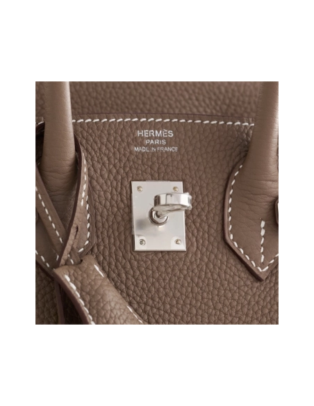 Hermes Birkin 25 Togo Etoupe Palladium Hardware Retourne,Hermes,BAGS